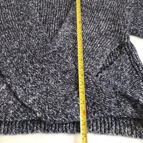 Wildfox Drew Oversize Herringbone Open V Chunky Sweater Blue White Size Small - Picture 12 of 13